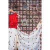FRENCH KNOT-WHITE TWISTS  Hand Embroidered Phulkari